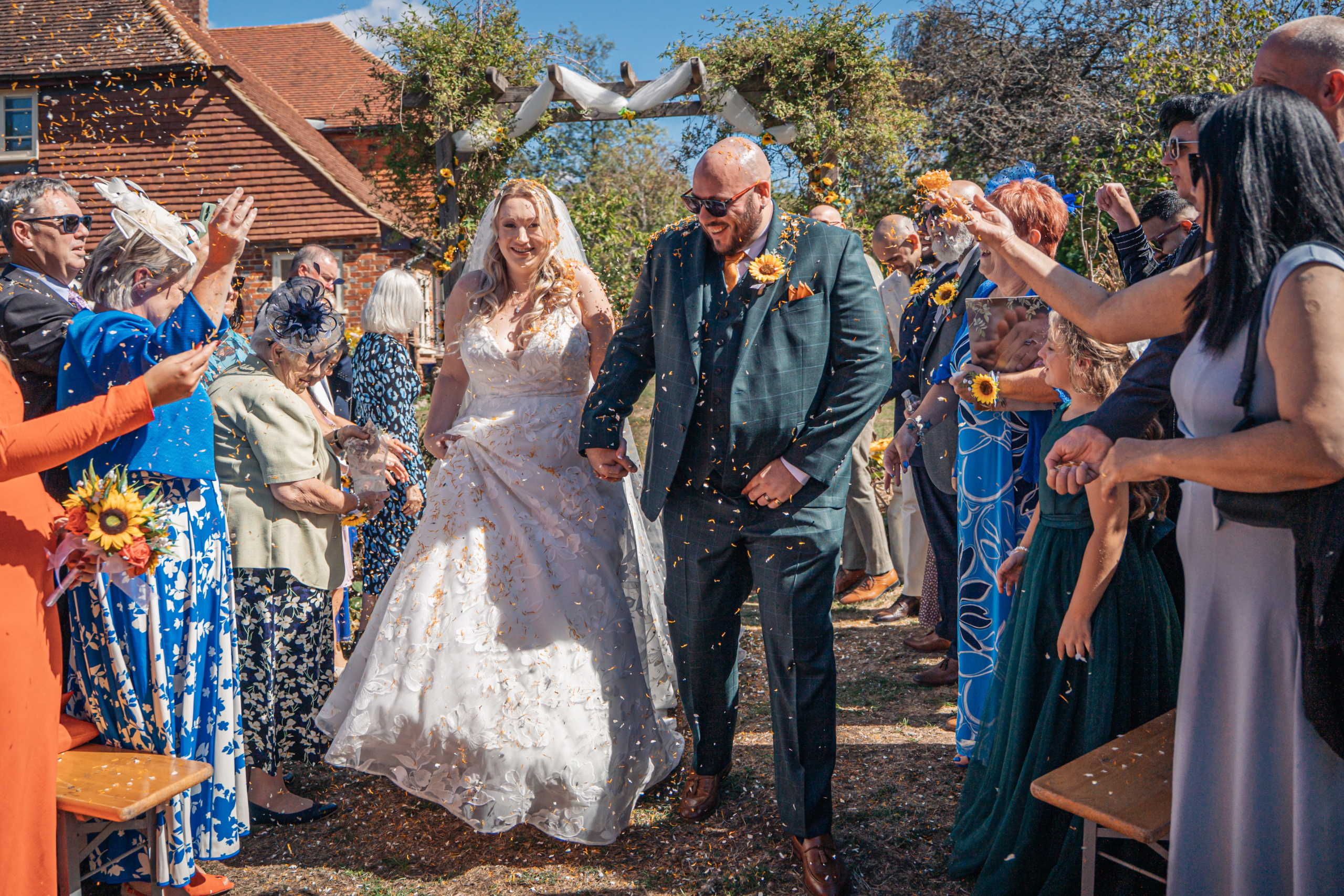 A bride walking down the aisle with her father at a Portsmouth wedding