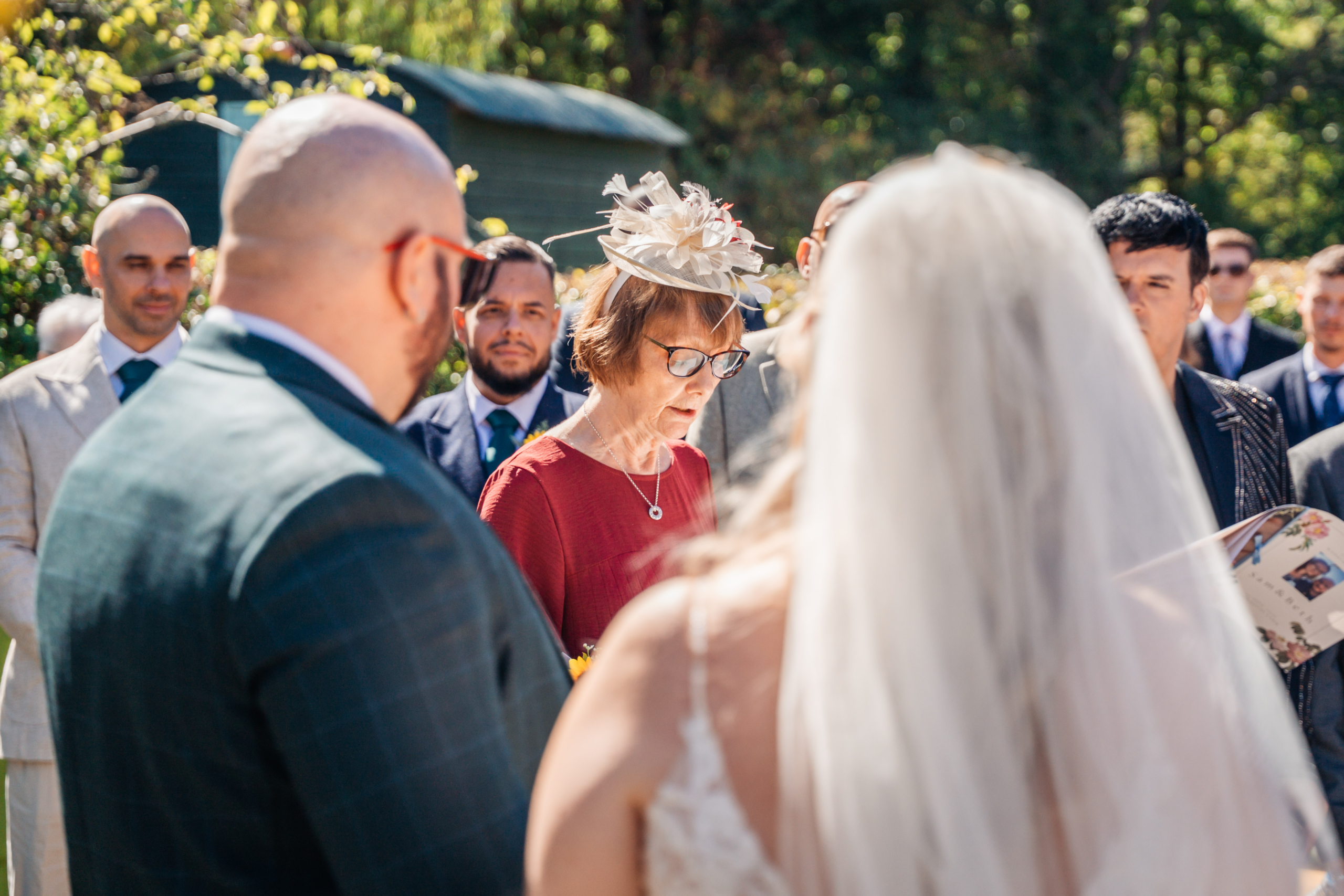 Guests watching the ceremony at a Hampshire wedding